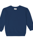 Girls' navy puff sleeve sweatshirt on a white background