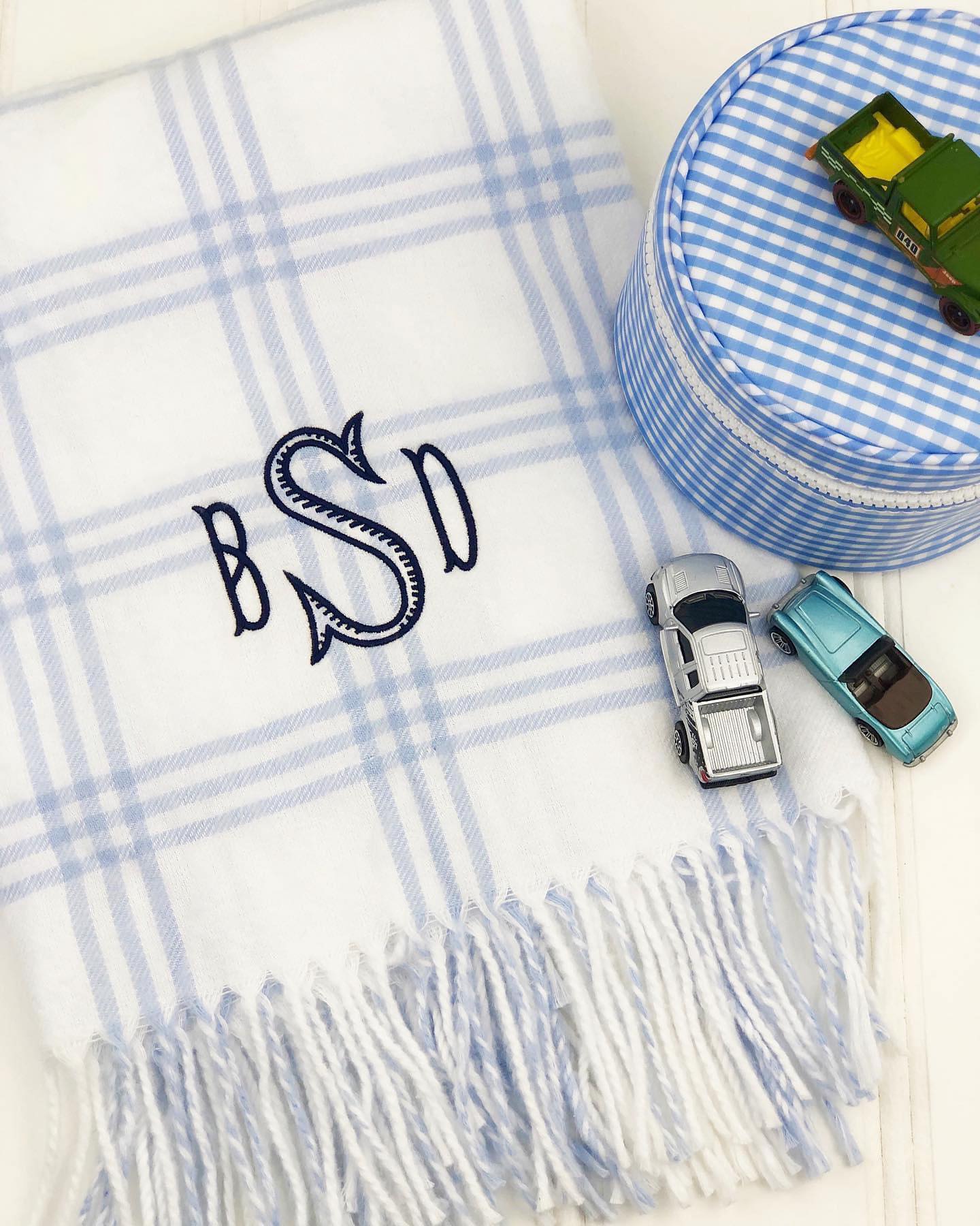Baby Boy Flannel Blanket Personalized