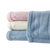 Cashmere Like Cable Knit Baby Blanket in Ivory, Pink, and Blue