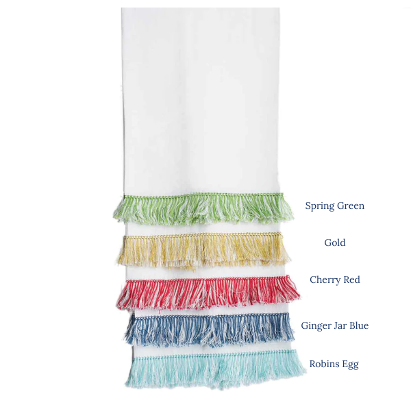 Monogrammed Linen Guest Towel with Fringe